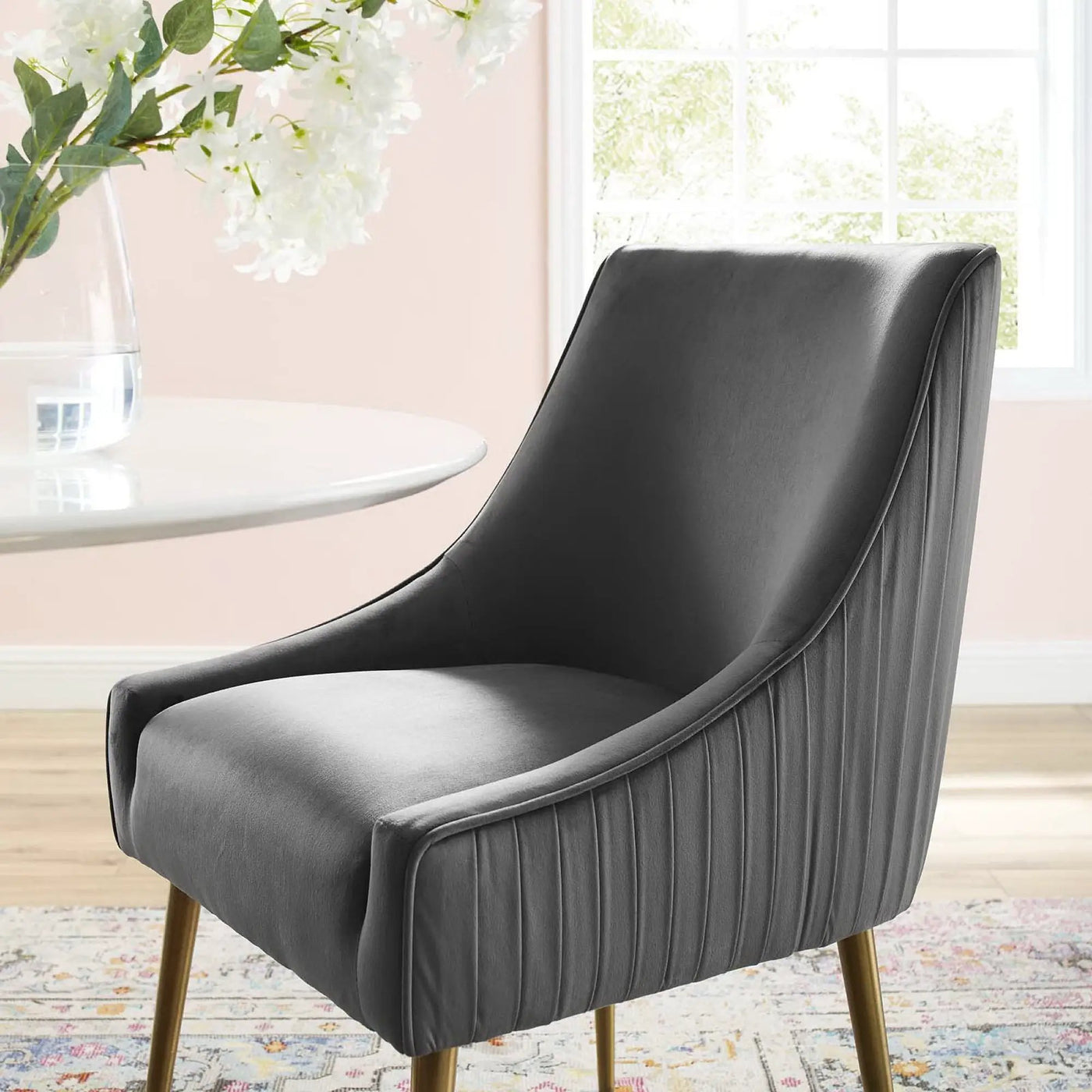 Discern Pleated Back Upholstered Performance Velvet Dining Chair by Modway by HouseOfZazla