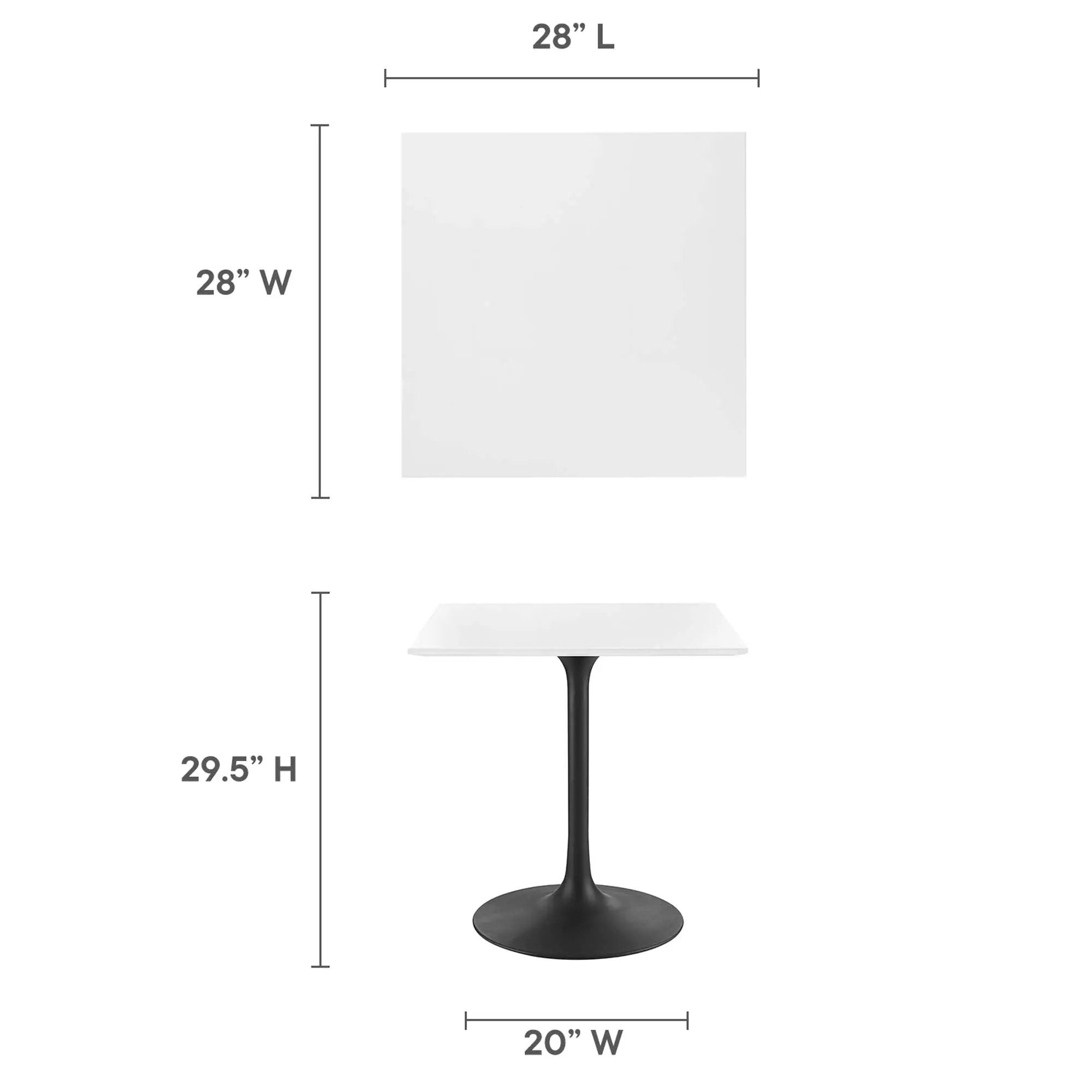 Lippa 28" Square Wood Dining Table by Modway by HouseOfZazla