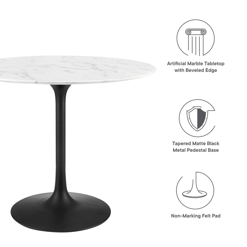 Lippa 36" Round Faux Marble Dining Table by Modway by HouseOfZazla