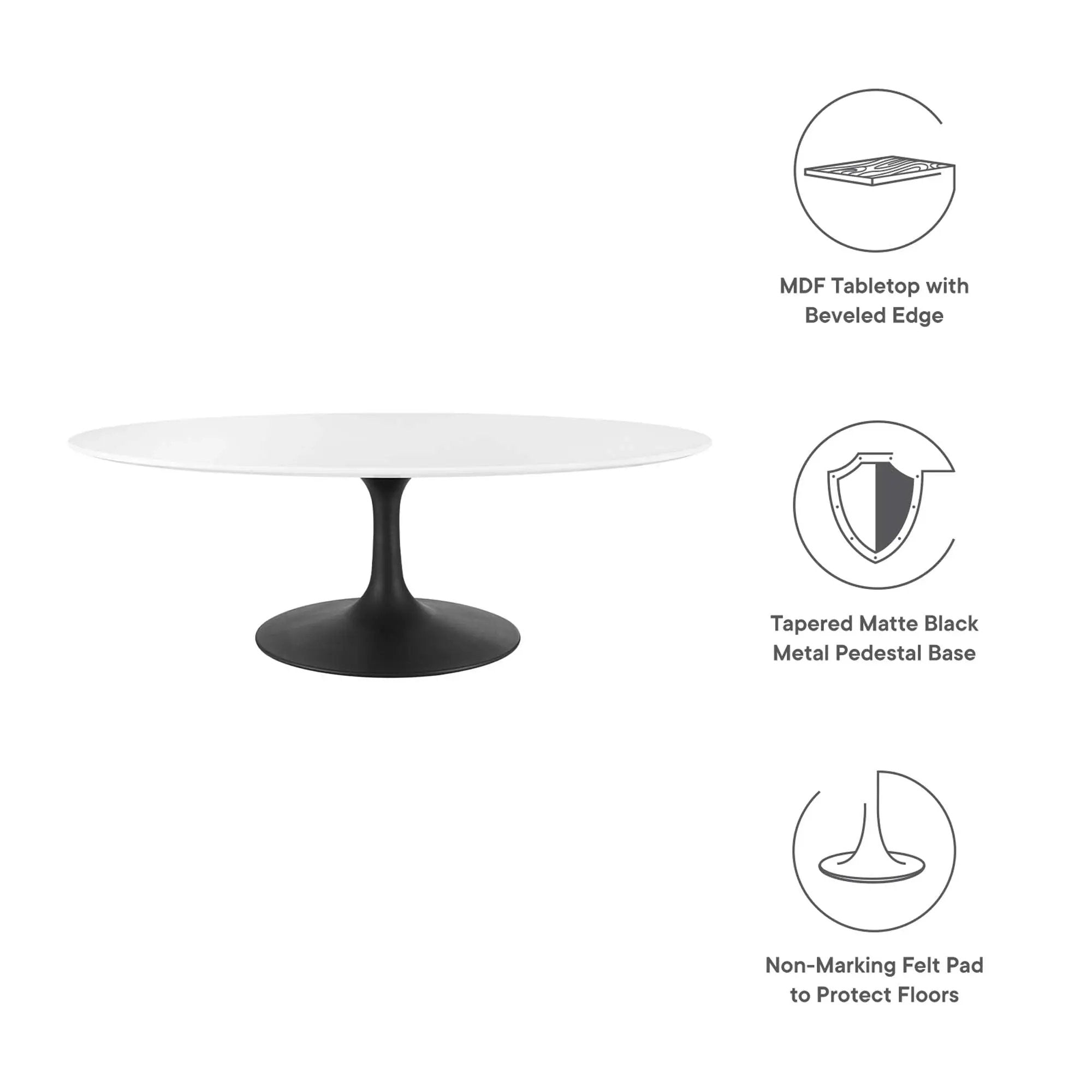 Lippa 48" Oval Wood Coffee Table by Modway by HouseOfZazla