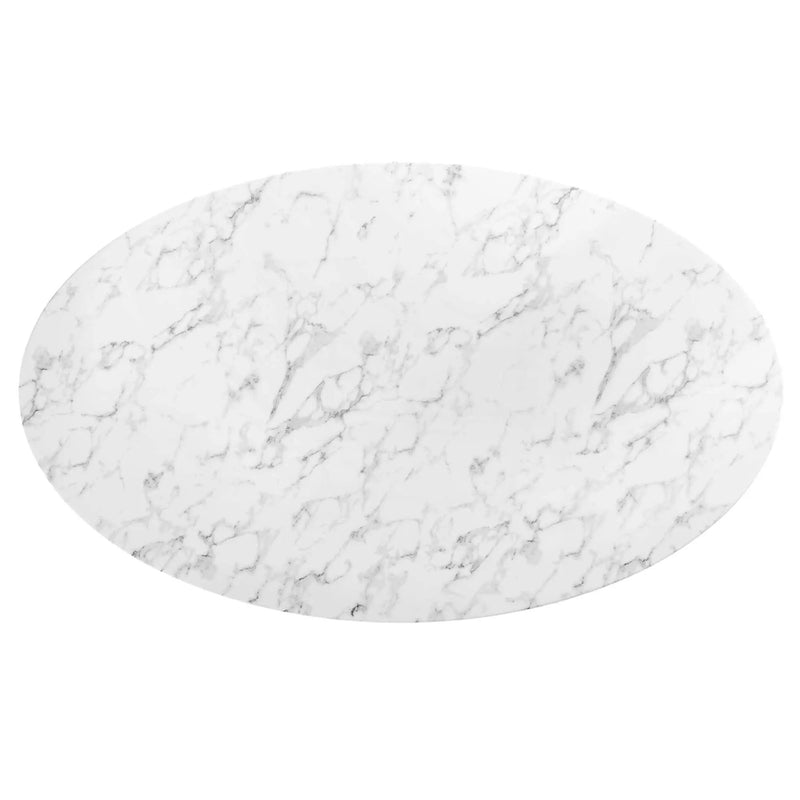 Lippa 78" Oval Faux Marble Dining Table by Modway by HouseOfZazla
