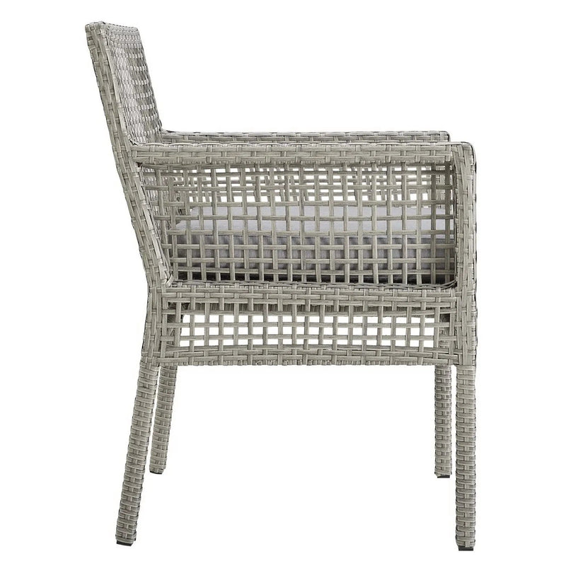 Aura Outdoor Patio Wicker Rattan Dining Armchair Set of 2 by HouseOfZazla