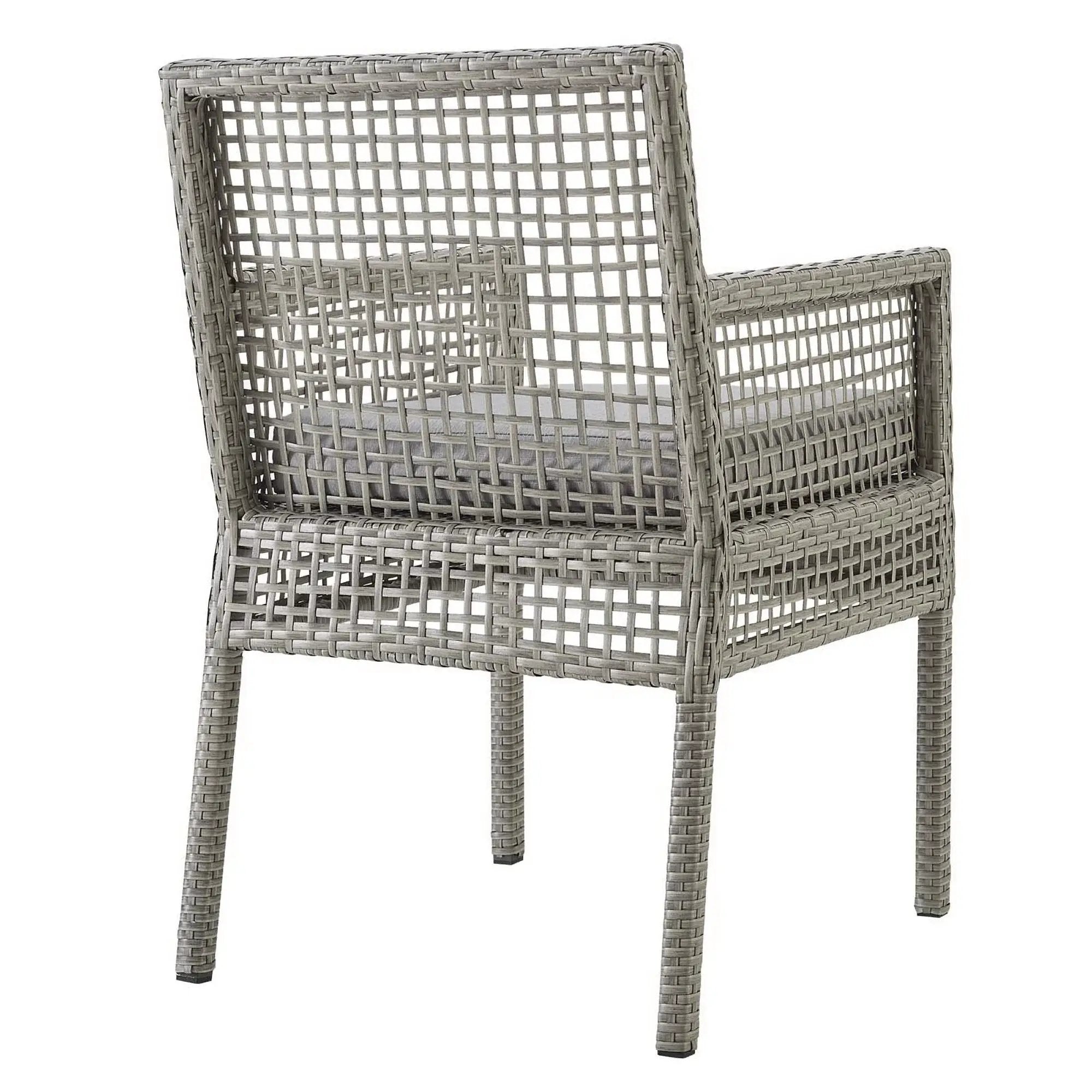Aura Outdoor Patio Wicker Rattan Dining Armchair Set of 2 by HouseOfZazla