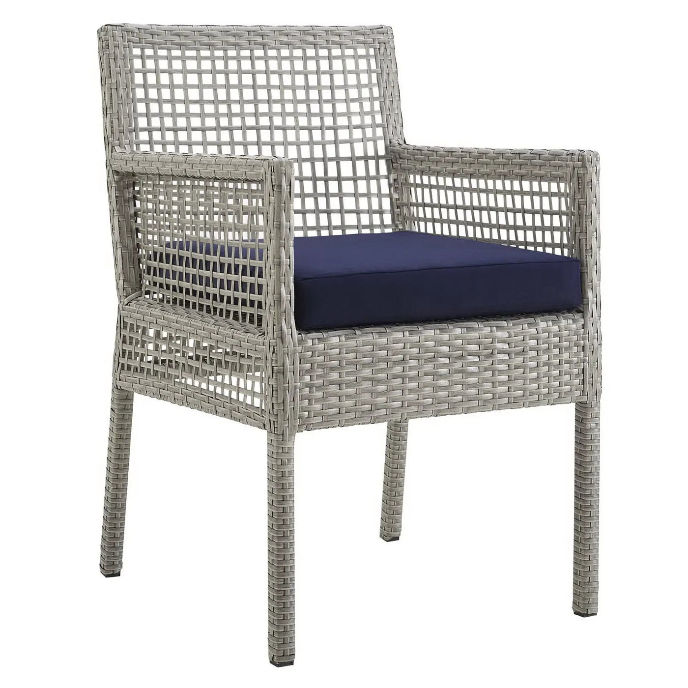 Aura Outdoor Patio Wicker Rattan Dining Armchair Set of 2 by HouseOfZazla
