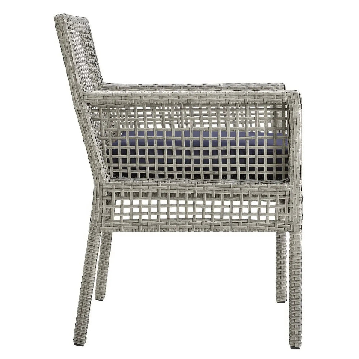 Aura Outdoor Patio Wicker Rattan Dining Armchair Set of 2 by HouseOfZazla