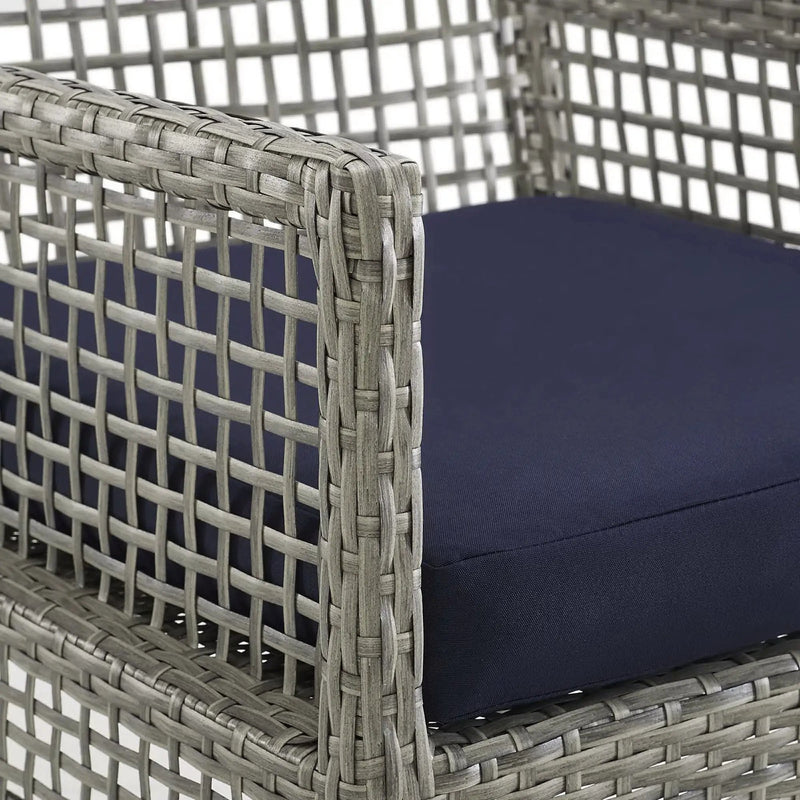 Aura Outdoor Patio Wicker Rattan Dining Armchair Set of 2 by HouseOfZazla