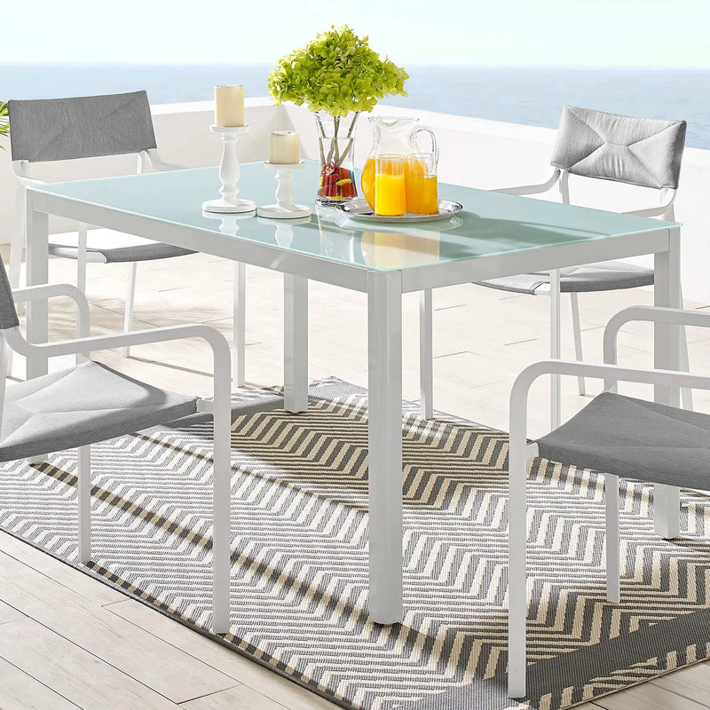 Raleigh 59" Outdoor Patio Aluminum Dining Table by Modway by HouseOfZazla