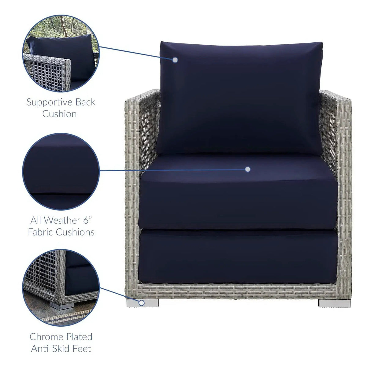 Aura 3 Piece Outdoor Patio Wicker Rattan Set by Modway by HouseOfZazla
