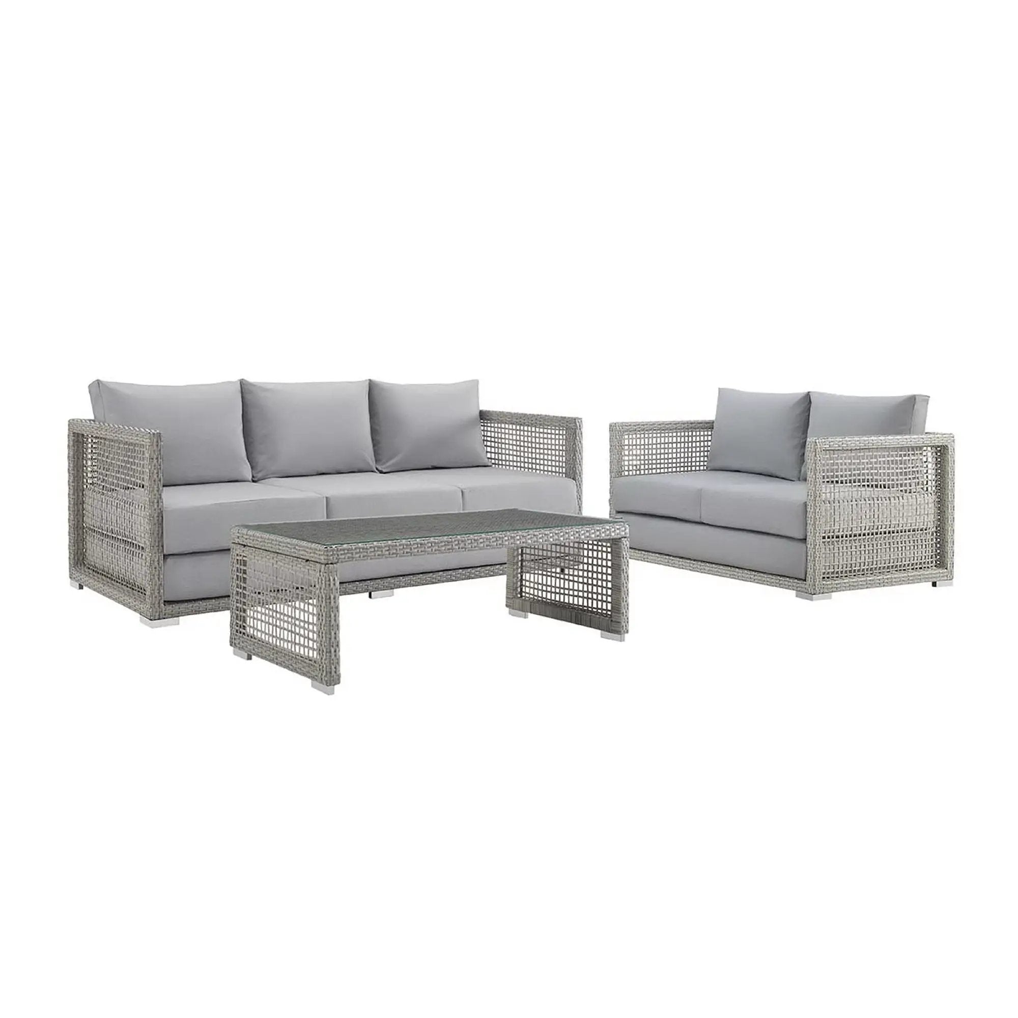 Aura 3 Piece Outdoor Patio Wicker Rattan Set by Modway by HouseOfZazla