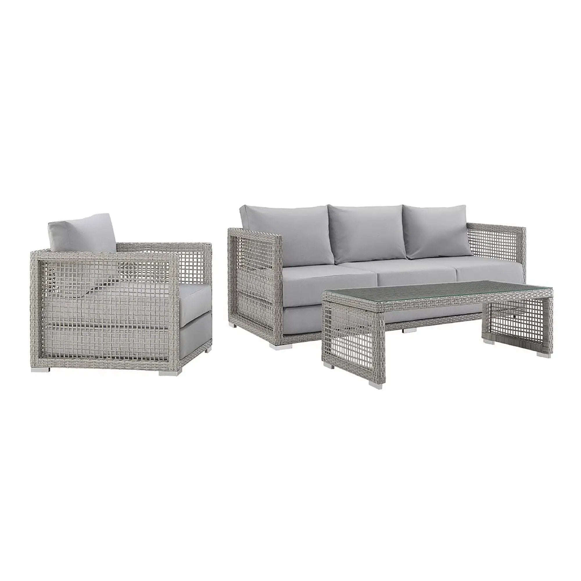 Aura 3 Piece Outdoor Patio Wicker Rattan Set by Modway by HouseOfZazla