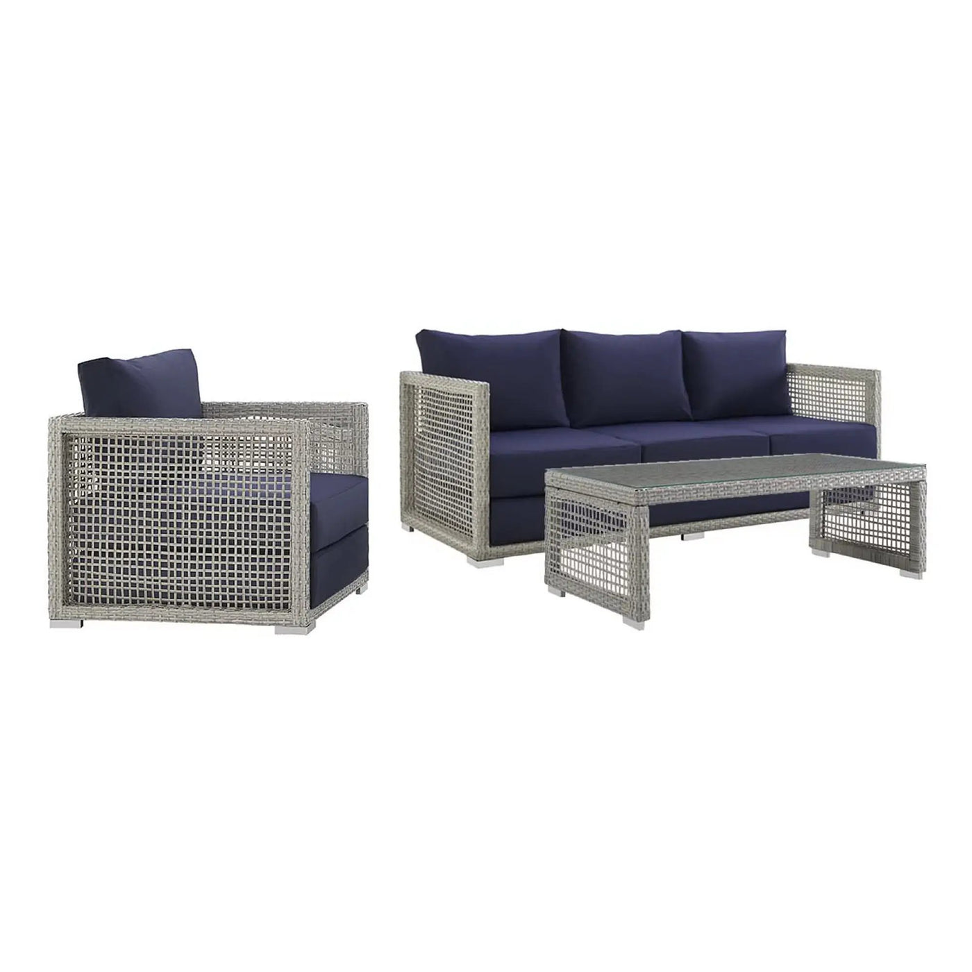 Aura 3 Piece Outdoor Patio Wicker Rattan Set by Modway by HouseOfZazla