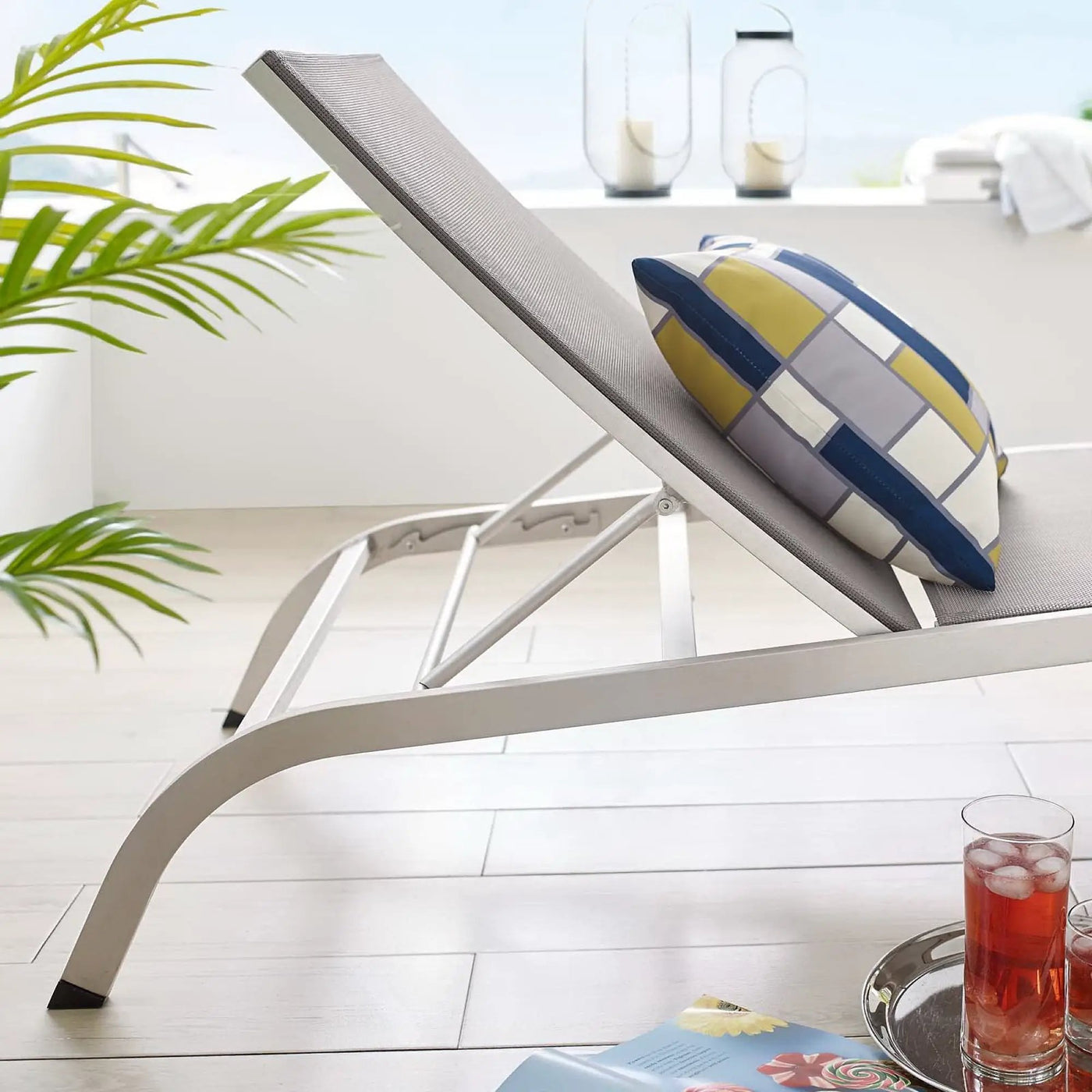 Savannah Mesh Chaise Outdoor Patio Aluminum Lounge Chair by Modway by HouseOfZazla