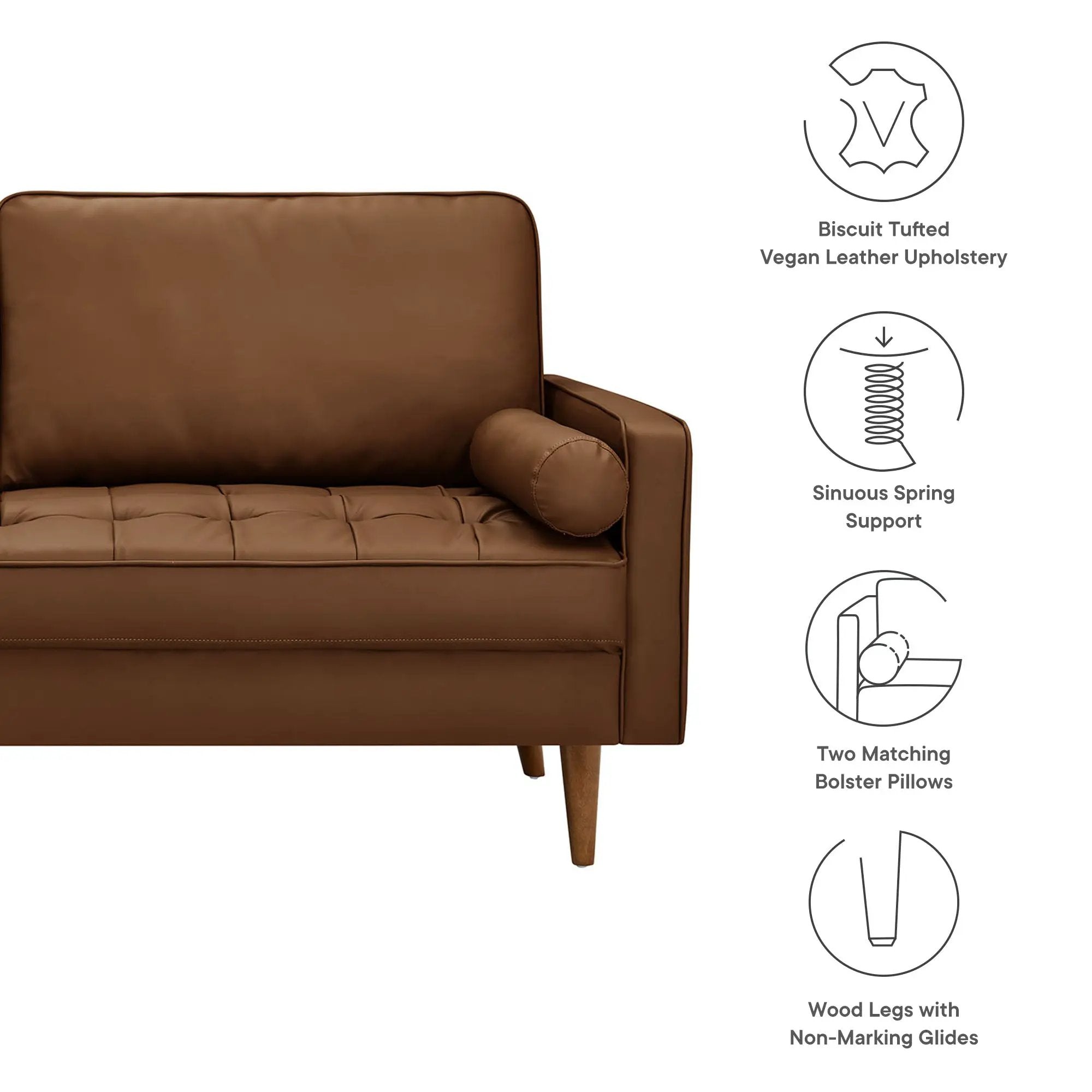 Valour Tufted Vegan Leather Sofa by Modway by HouseOfZazla