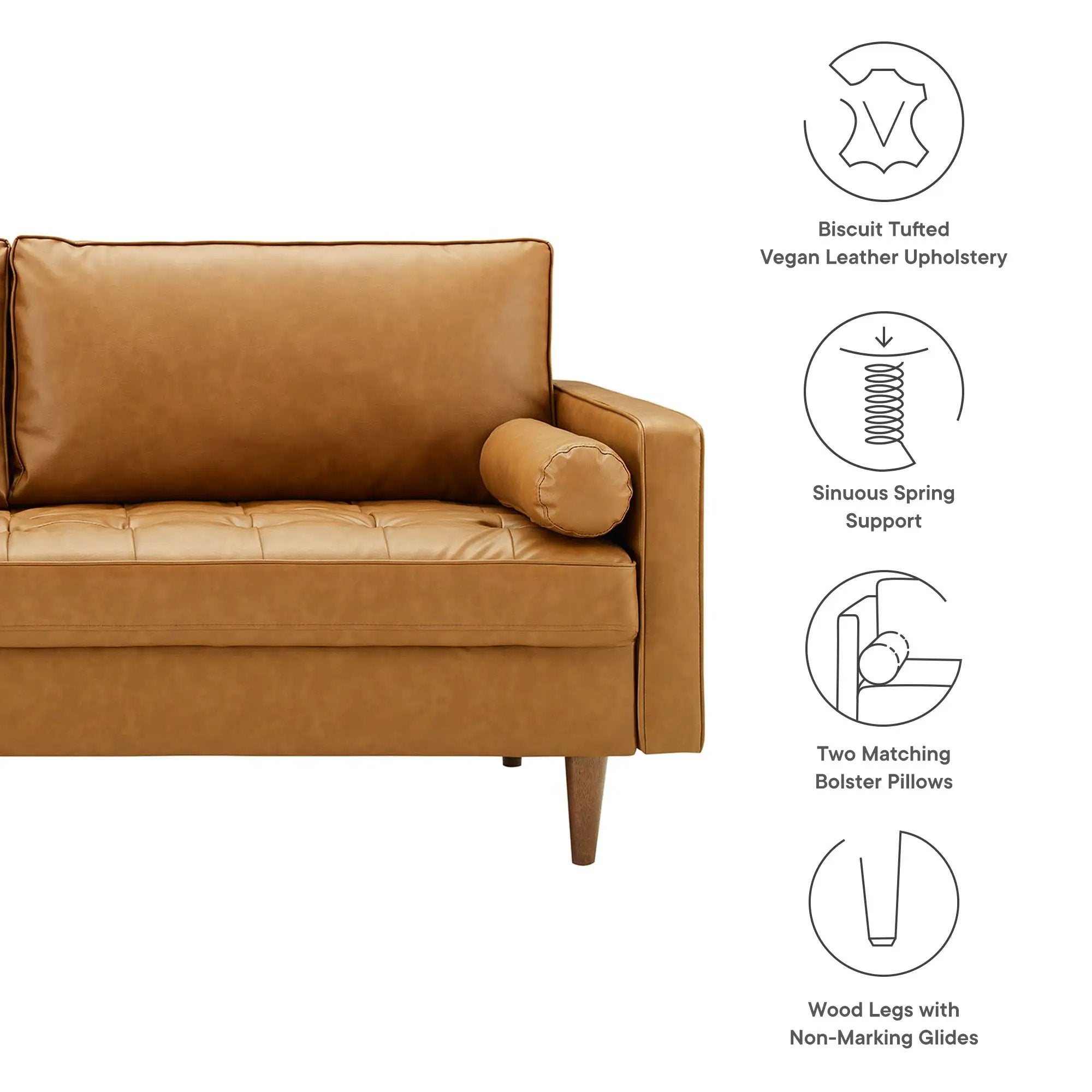 Valour Tufted Vegan Leather Sofa by Modway by HouseOfZazla
