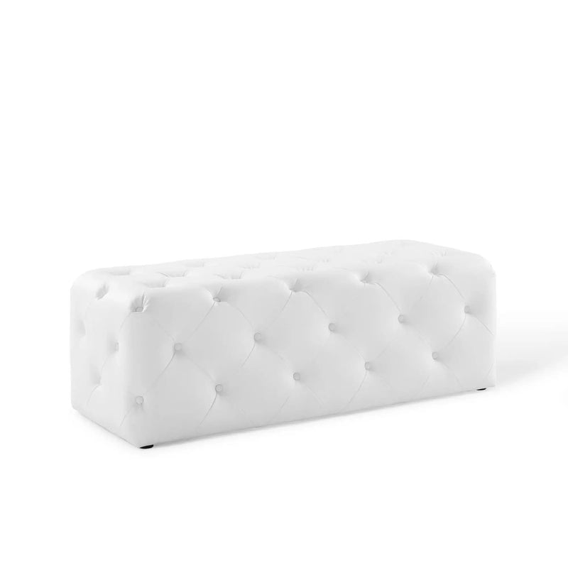 Amour 48" Tufted Button Faux Leather Entryway Bench by HouseOfZazla