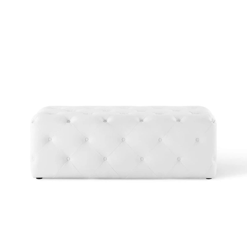 Amour 48" Tufted Button Faux Leather Entryway Bench by HouseOfZazla