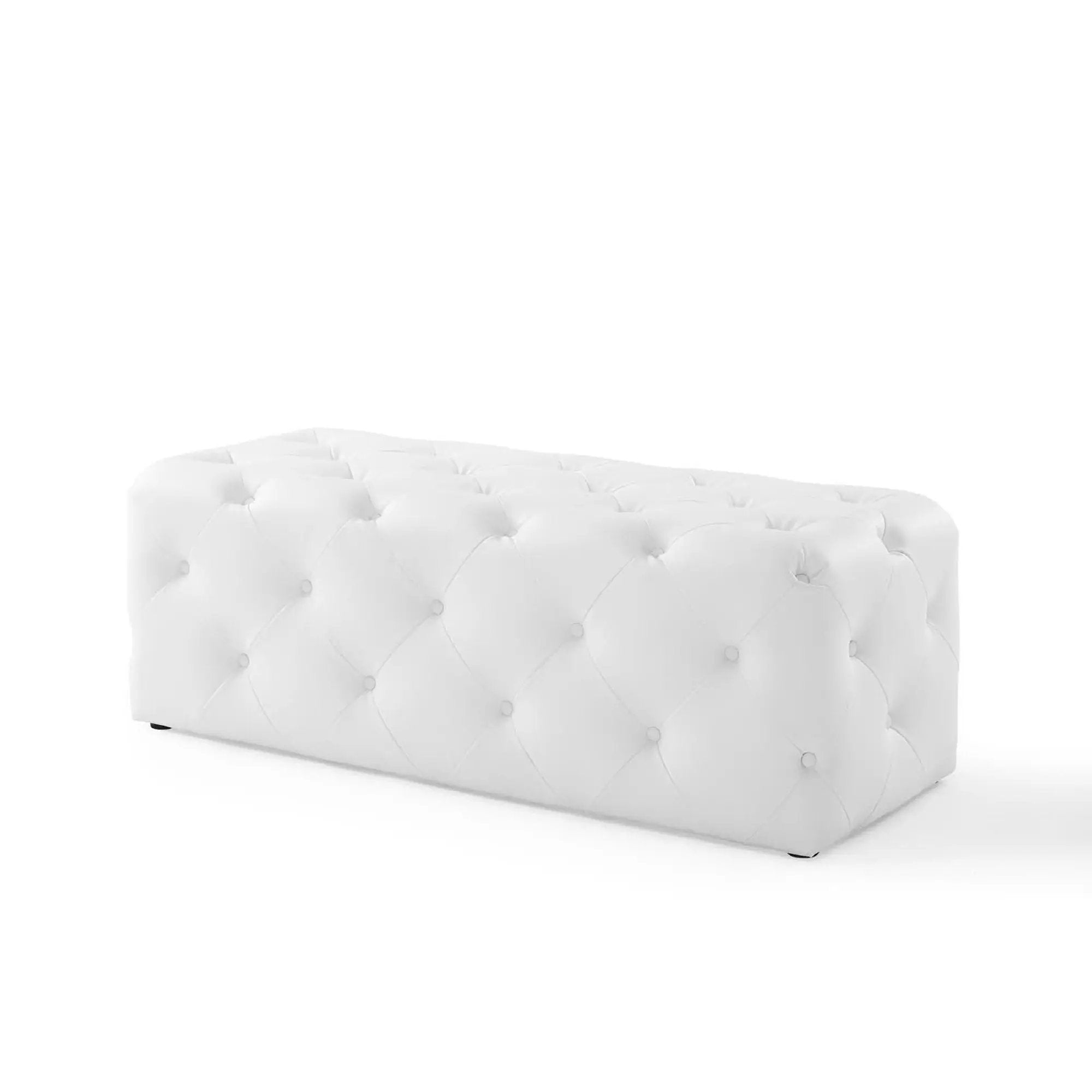 Amour 48" Tufted Button Faux Leather Entryway Bench by HouseOfZazla