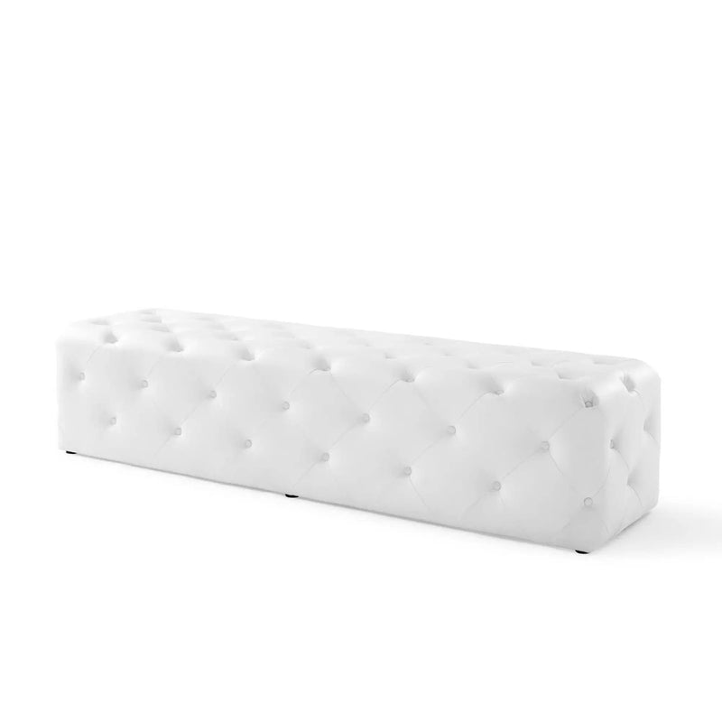 Amour 72" Tufted Button Entryway Faux Leather Bench by Modway by HouseOfZazla