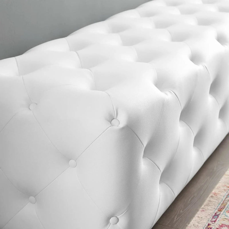 Amour 72" Tufted Button Entryway Faux Leather Bench by Modway by HouseOfZazla