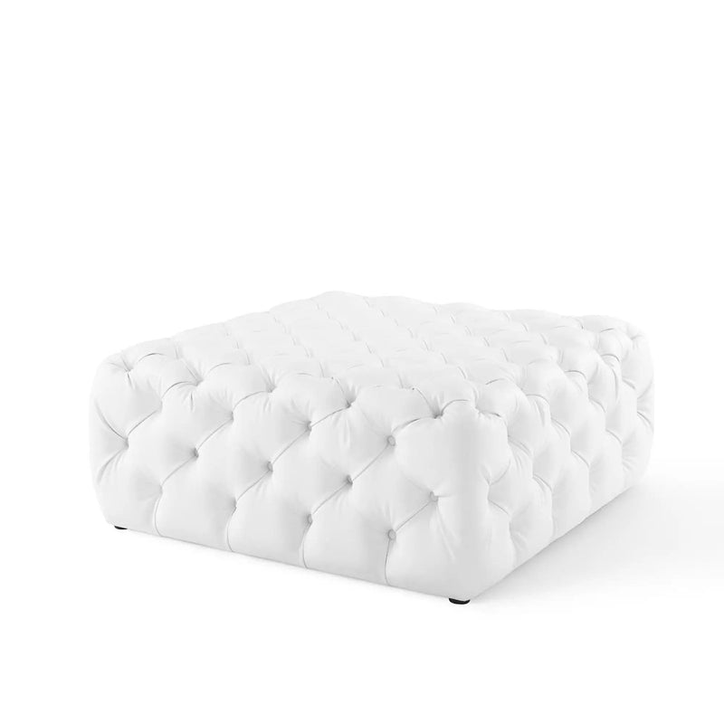 Amour Tufted Button Large Square Faux Leather Ottoman by Modway by HouseOfZazla