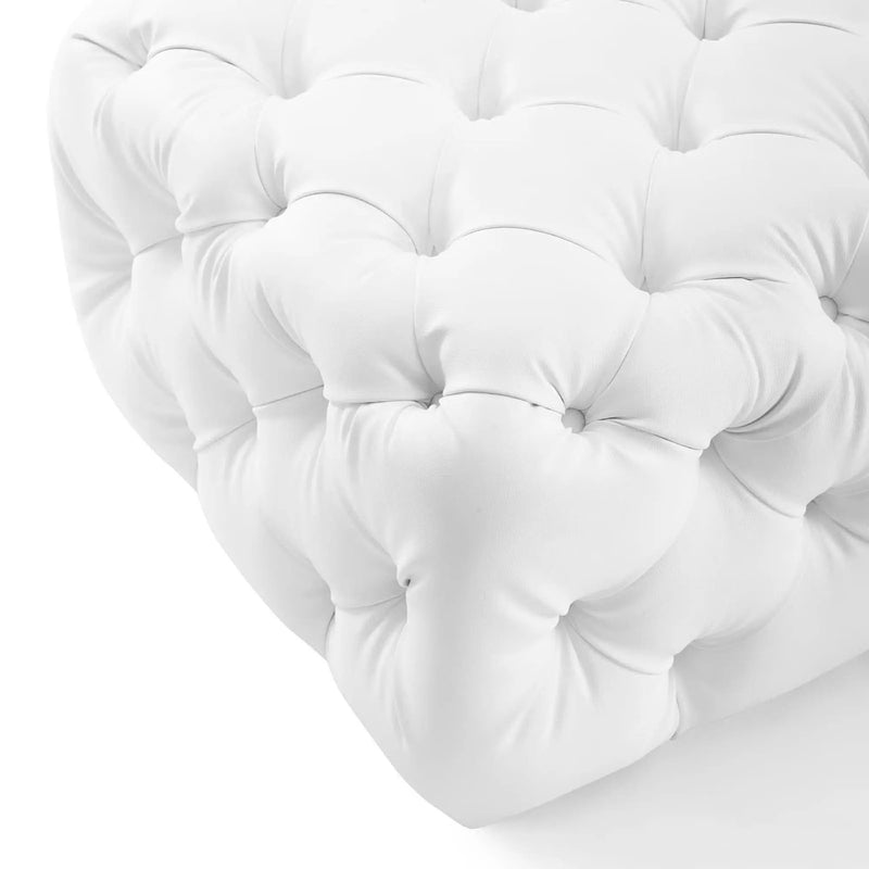 Amour Tufted Button Square Faux Leather Ottoman by Modway by HouseOfZazla