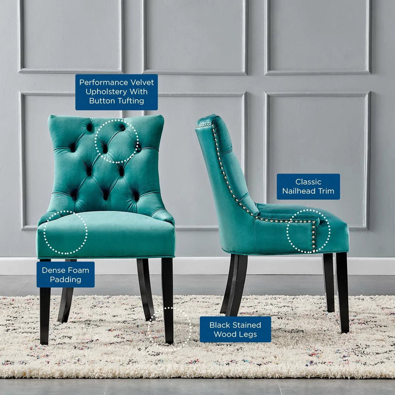 Regent Tufted Performance Velvet Dining Side Chairs Set of 2 by Modway by HouseOfZazla