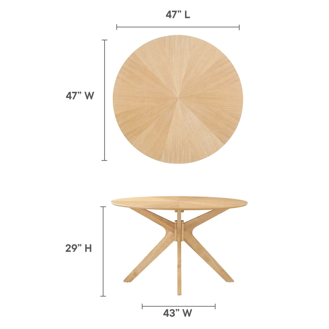 Crossroads 47" Round Wood Dining Table by Modway by HouseOfZazla