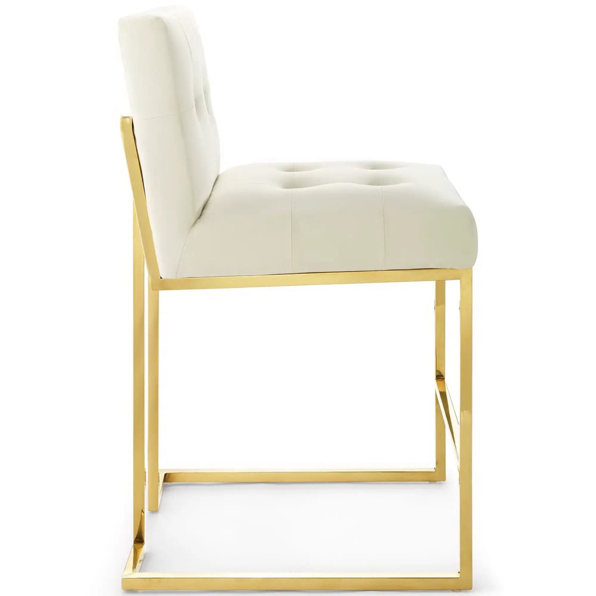 Privy Gold Stainless Steel Performance Velvet Counter Stool by Modway by HouseOfZazla