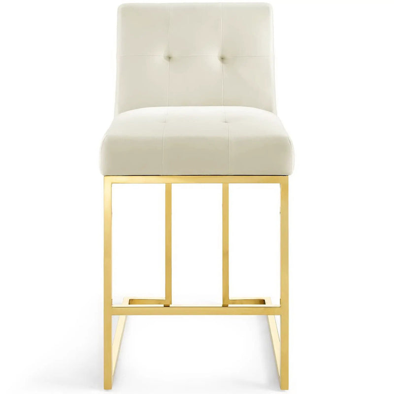Privy Gold Stainless Steel Performance Velvet Counter Stool by Modway by HouseOfZazla