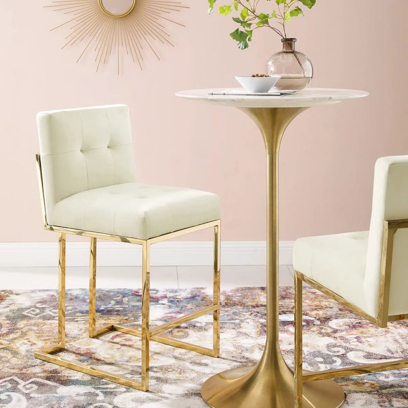 Privy Gold Stainless Steel Performance Velvet Counter Stool by Modway by HouseOfZazla
