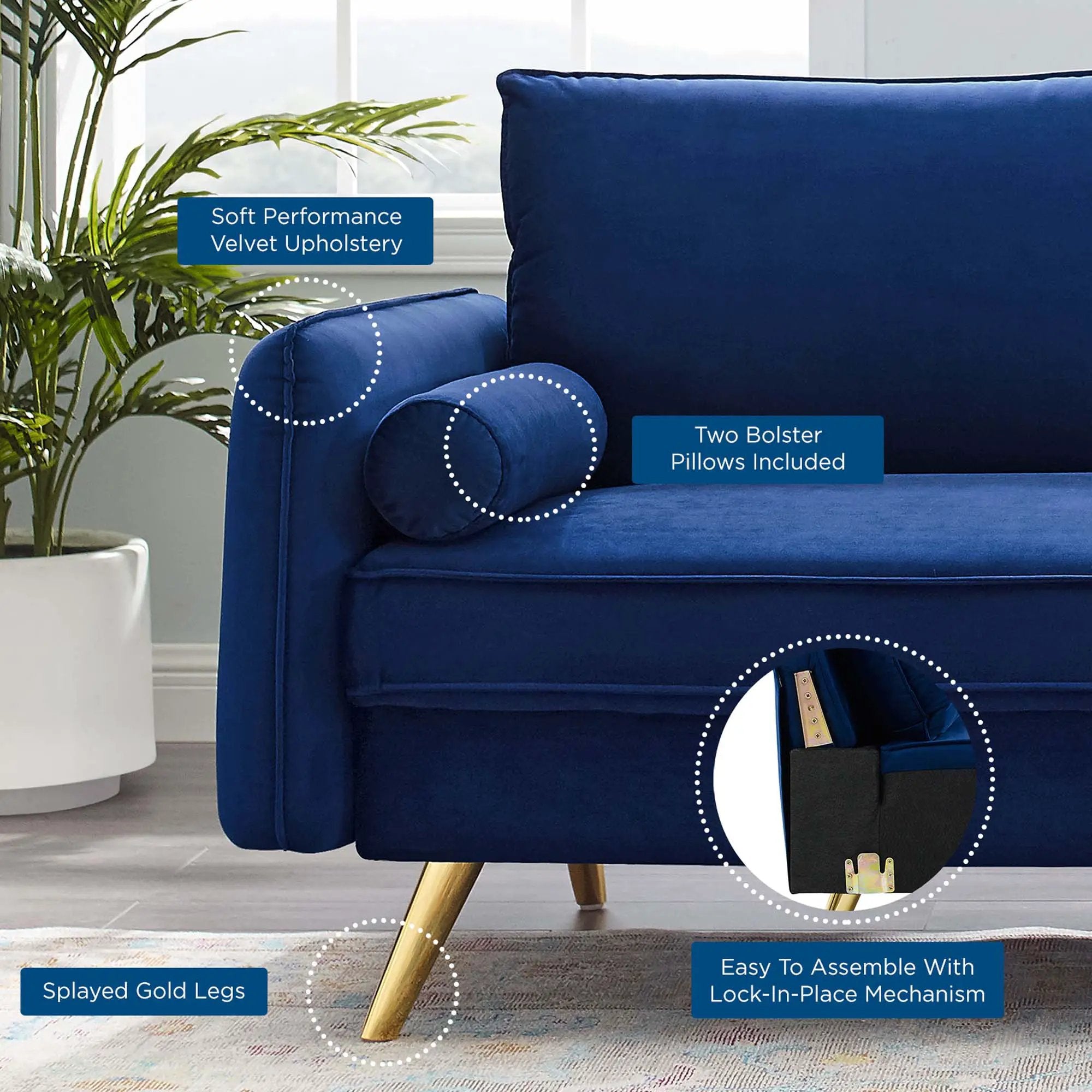 Revive Performance Velvet Sofa by Modway by HouseOfZazla