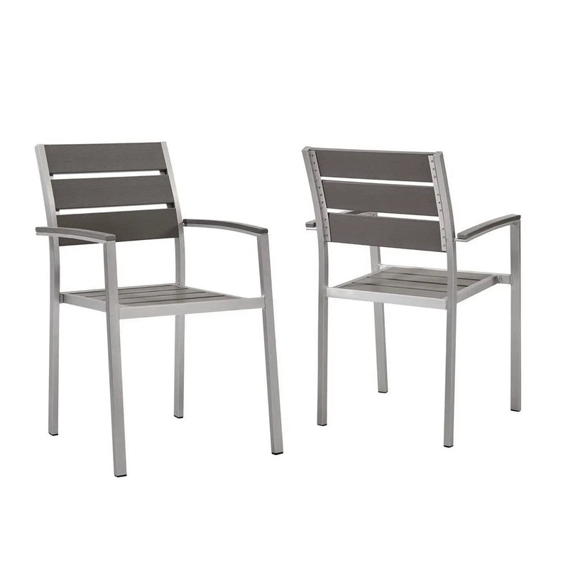 Shore Outdoor Patio Aluminum Dining Armchair Set of 2 by Modway by HouseOfZazla