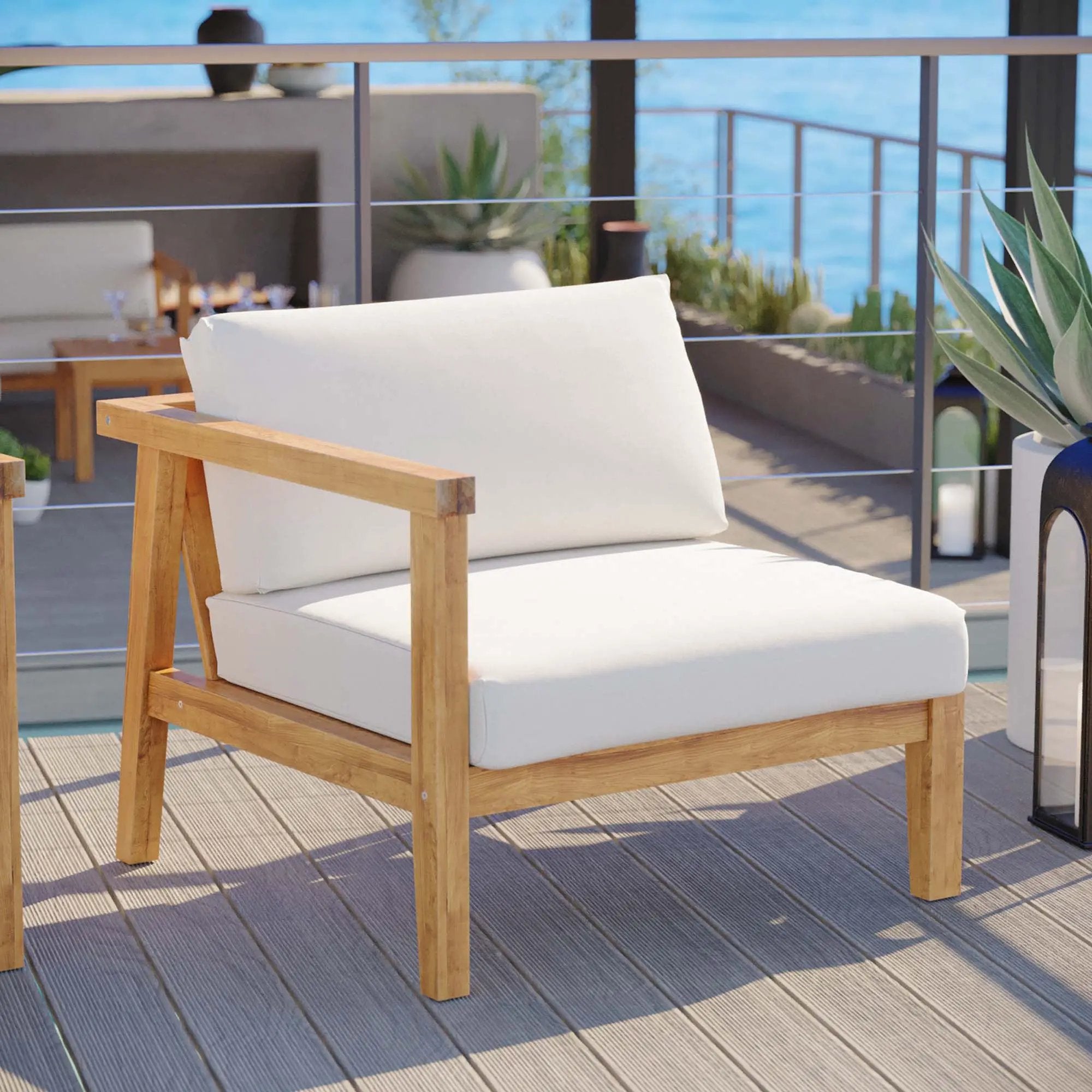Bayport Outdoor Patio Teak Wood Left-Arm Chair by Modway by HouseOfZazla