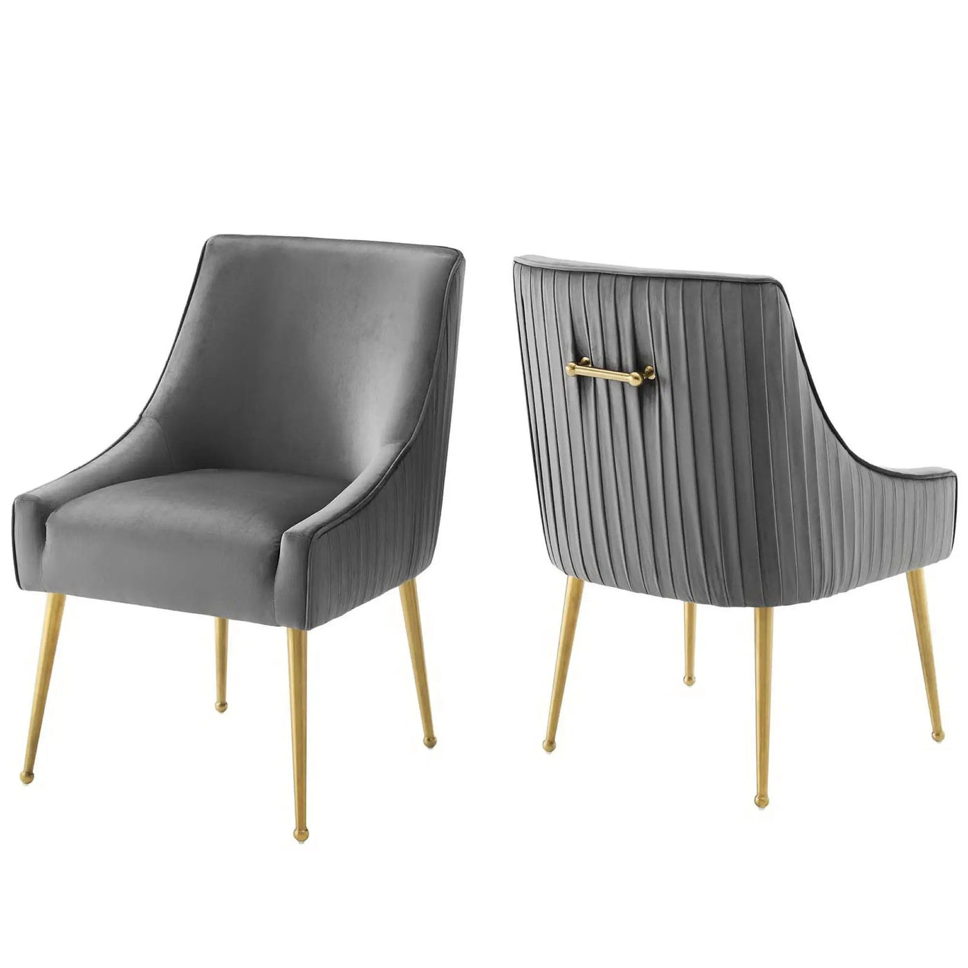 Discern Pleated Back Upholstered Performance Velvet Dining Chair Set of 2 by Modway by HouseOfZazla