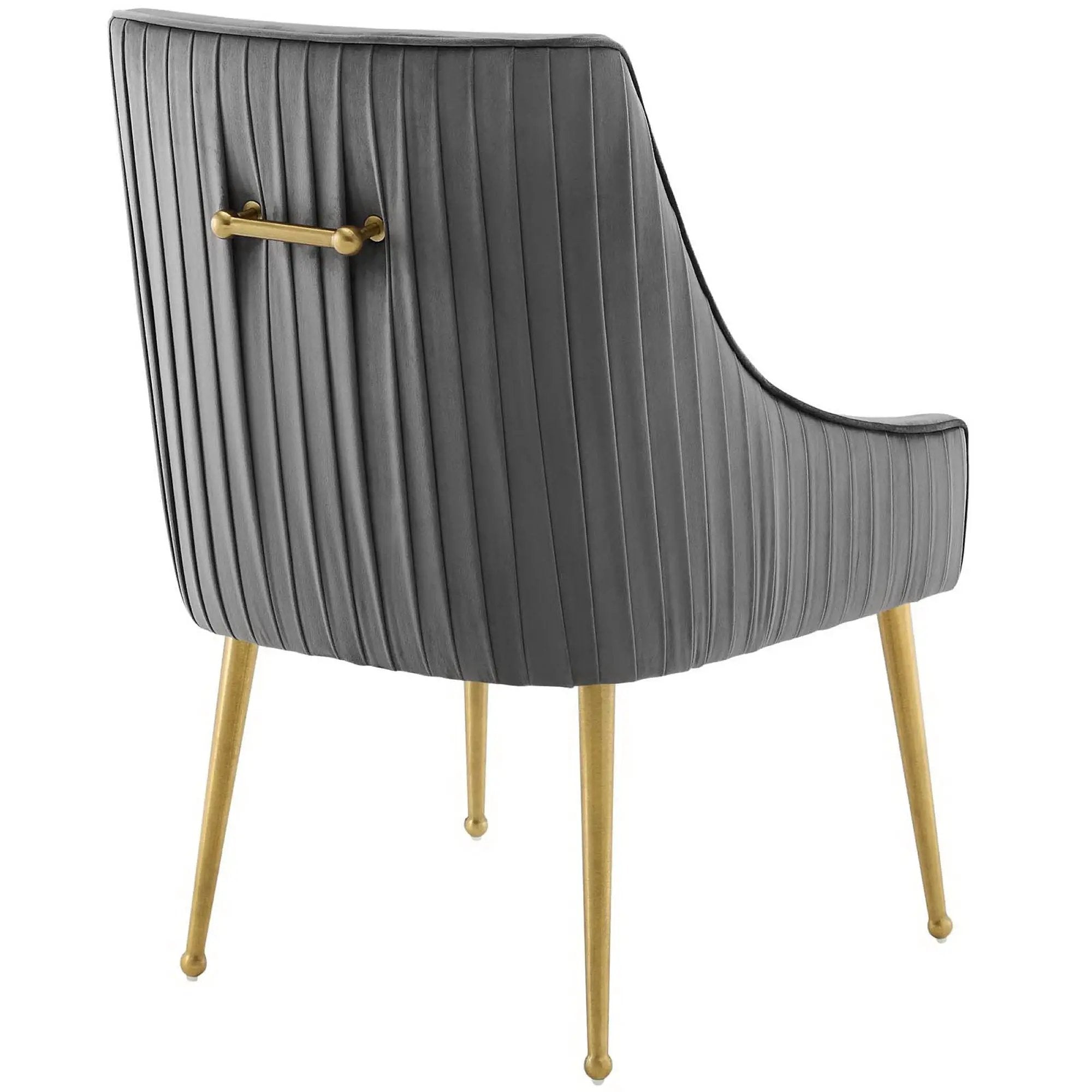 Discern Pleated Back Upholstered Performance Velvet Dining Chair Set of 2 by Modway by HouseOfZazla