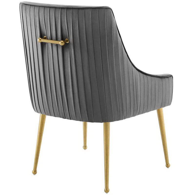 Discern Pleated Back Upholstered Performance Velvet Dining Chair Set of 2 by Modway by HouseOfZazla