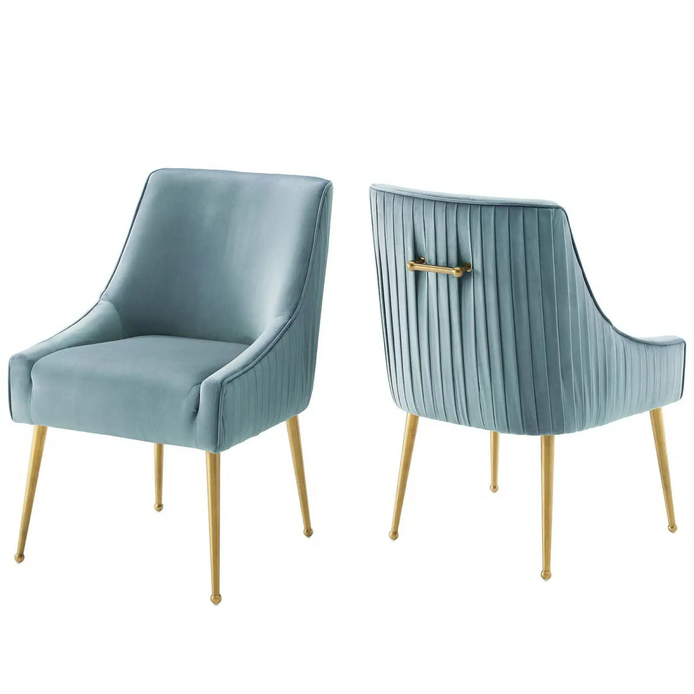 Discern Pleated Back Upholstered Performance Velvet Dining Chair Set of 2 by Modway by HouseOfZazla