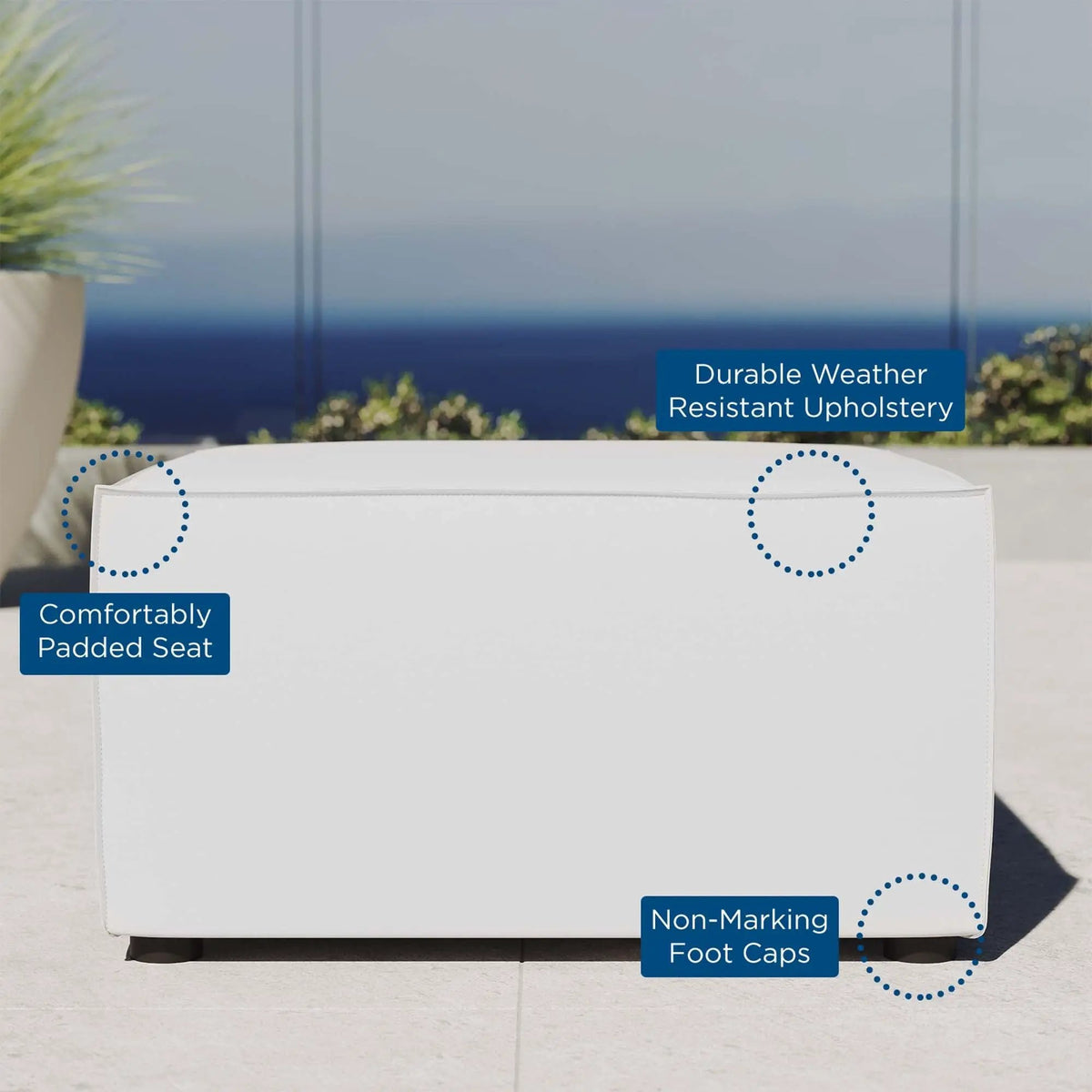 Saybrook Outdoor Patio Upholstered Sectional Sofa Ottoman by Modway by HouseOfZazla