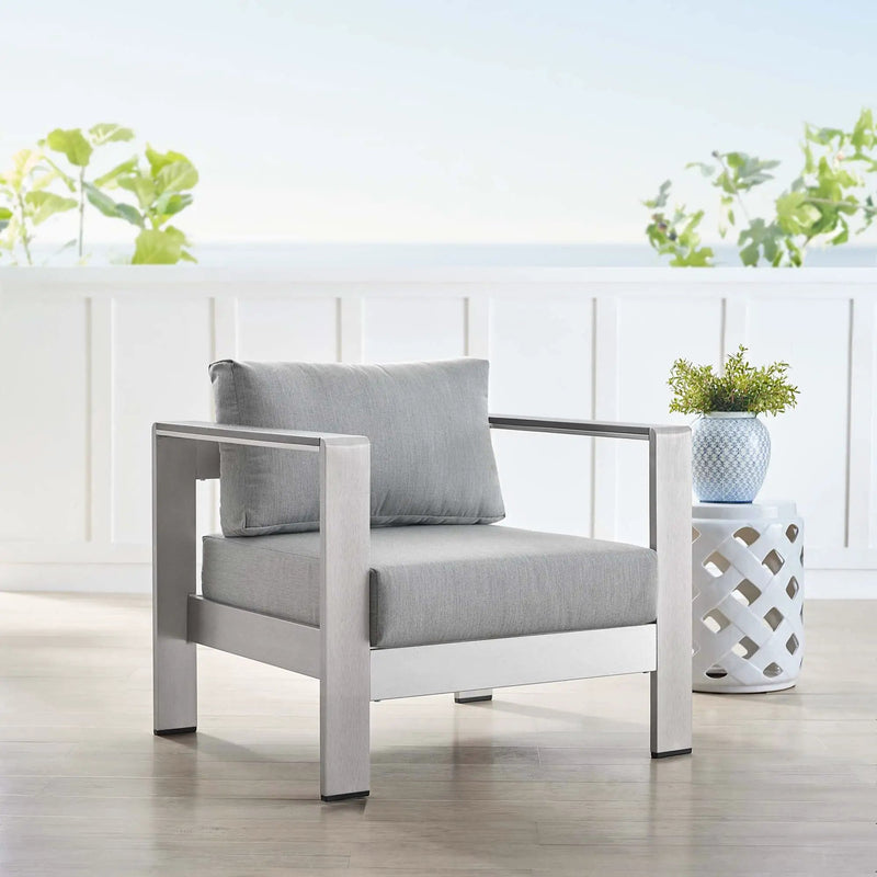 Shore Sunbrella Fabric Aluminum Outdoor Patio Armchair by Modway by HouseOfZazla