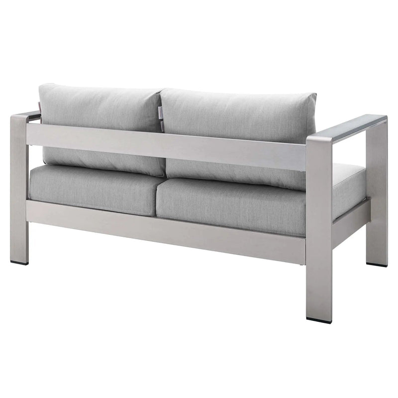 Shore Sunbrella Fabric Aluminum Outdoor Patio Loveseat by Modway by HouseOfZazla