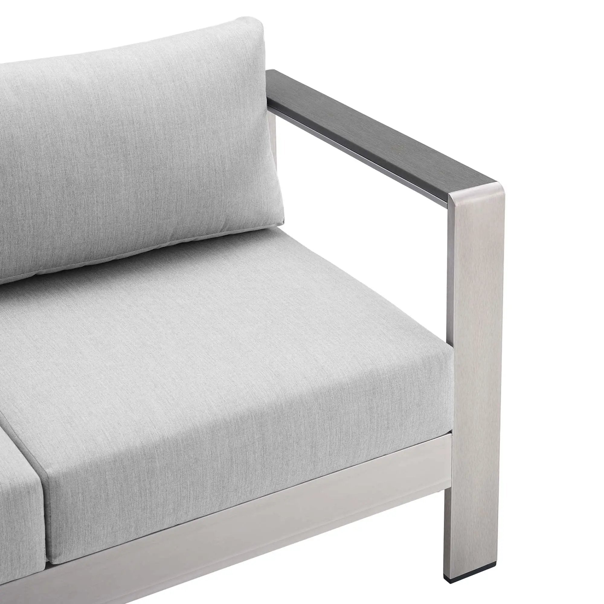 Shore Sunbrella Fabric Aluminum Outdoor Patio Loveseat by Modway by HouseOfZazla