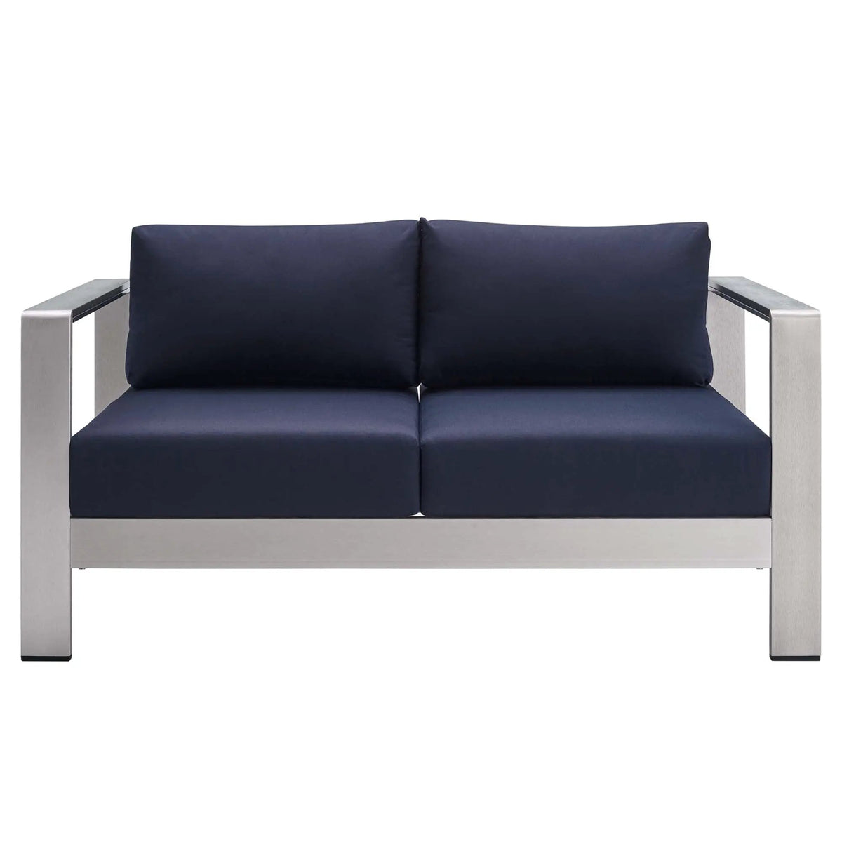 Shore Sunbrella Fabric Aluminum Outdoor Patio Loveseat by Modway by HouseOfZazla