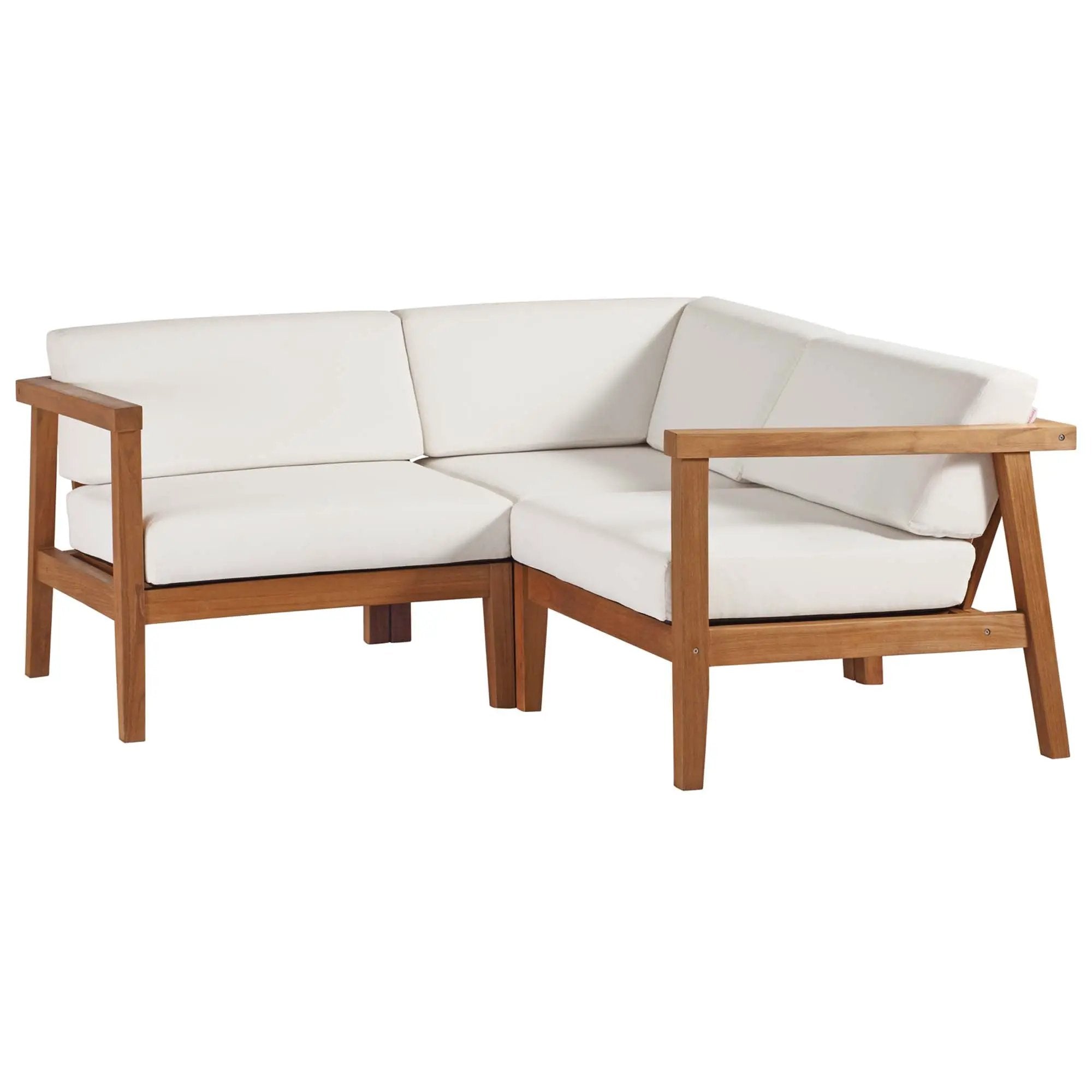 Bayport 3-Piece Outdoor Teak Wood Sectional Sofa Set by Modway by HouseOfZazla