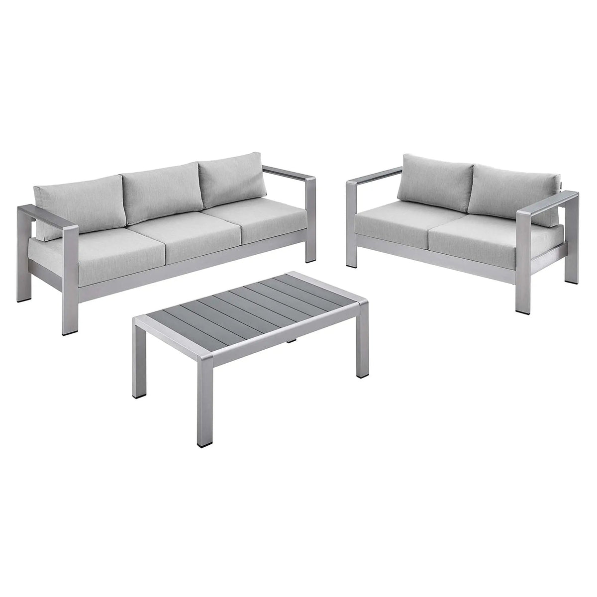 Shore 3 Piece Sunbrella Fabric Outdoor Patio Aluminum Set by Modway by HouseOfZazla