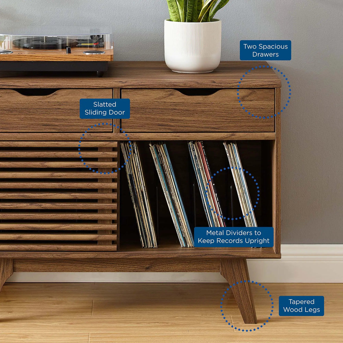 Render Vinyl Record Display Stand by Modway by HouseOfZazla