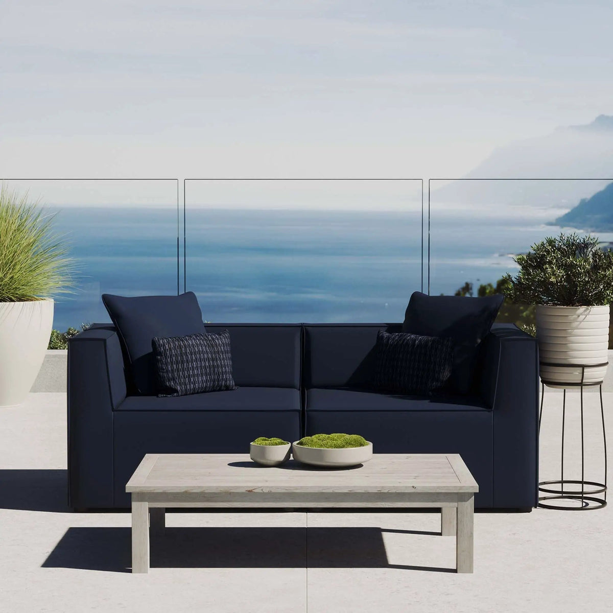Saybrook 2-Piece Outdoor Patio Upholstered Sectional Sofa Loveseat by Modway by HouseOfZazla