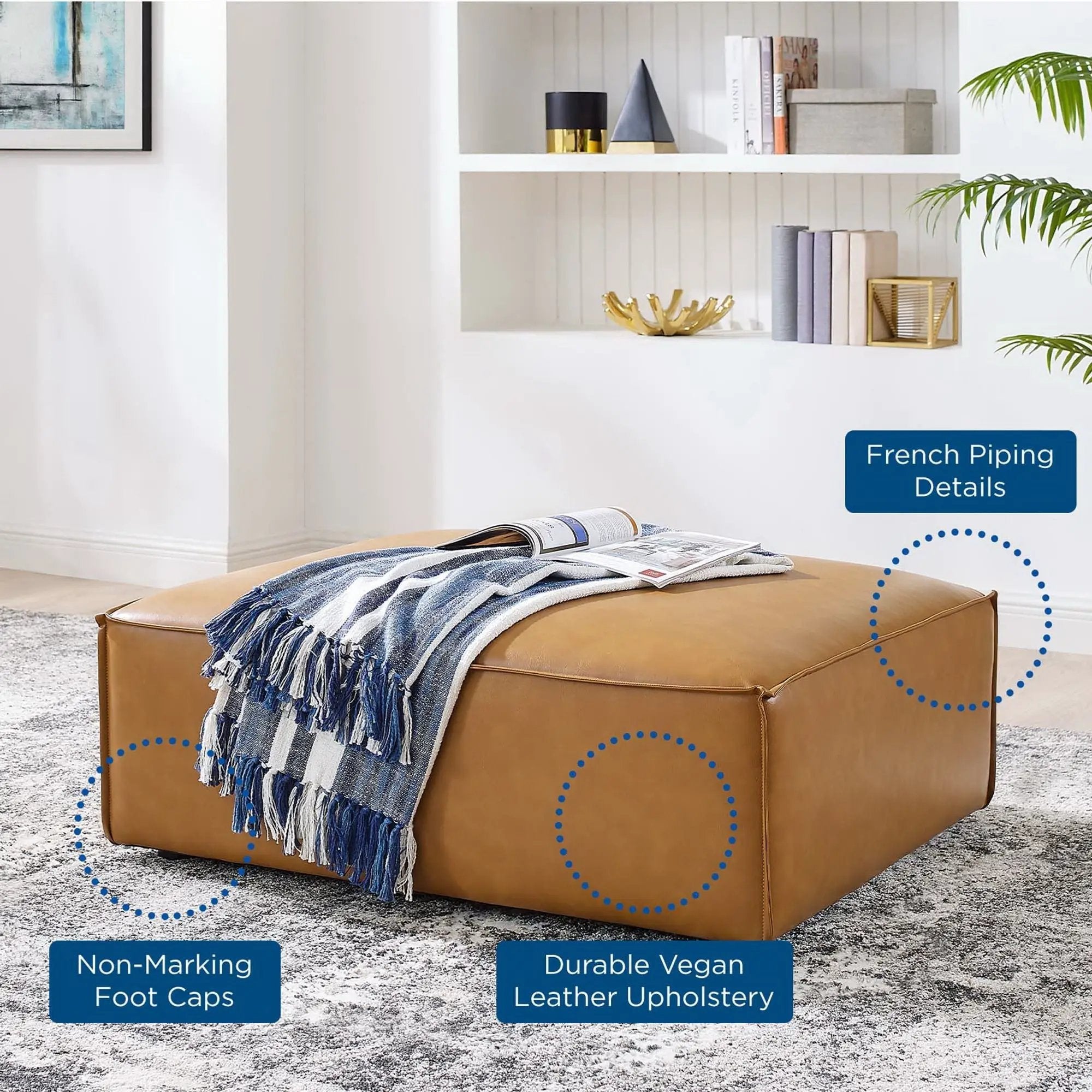 Restore Vegan Leather Ottoman by Modway by HouseOfZazla