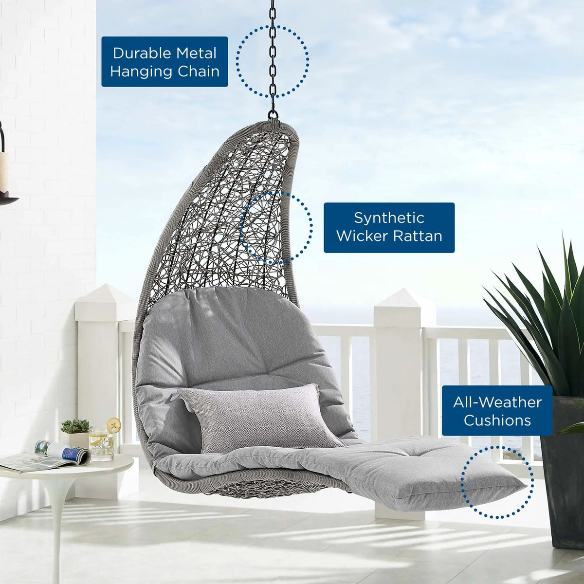 Landscape Hanging Chaise Lounge Outdoor Patio Swing Chair by Modway by HouseOfZazla
