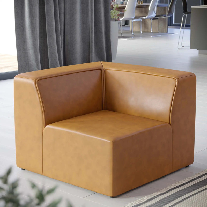 Mingle Vegan Leather Corner Chair by Modway by HouseOfZazla