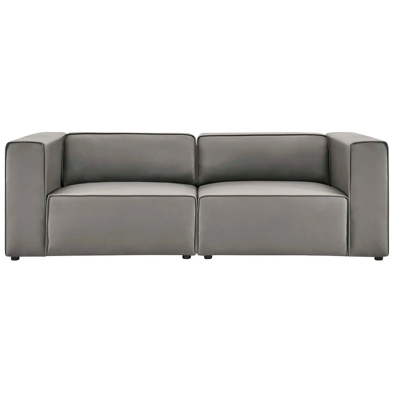 Mingle 2-Piece Vegan Leather Sectional Sofa Loveseat by Modway by HouseOfZazla